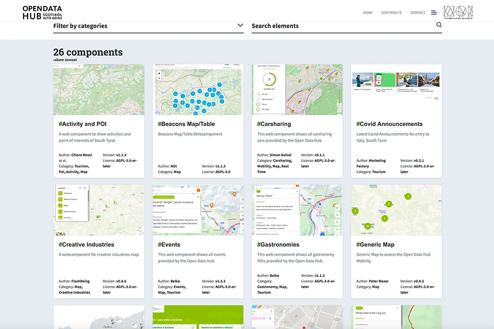 Open Data Hub web component interface for seamless data integration into applications.