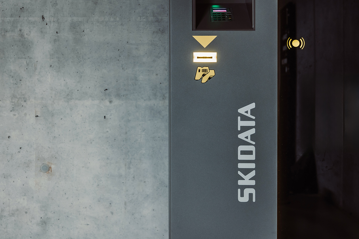 SKIDATA parking access device used in Open Data Hub’s API Certified integration for sharing real-time parking data.