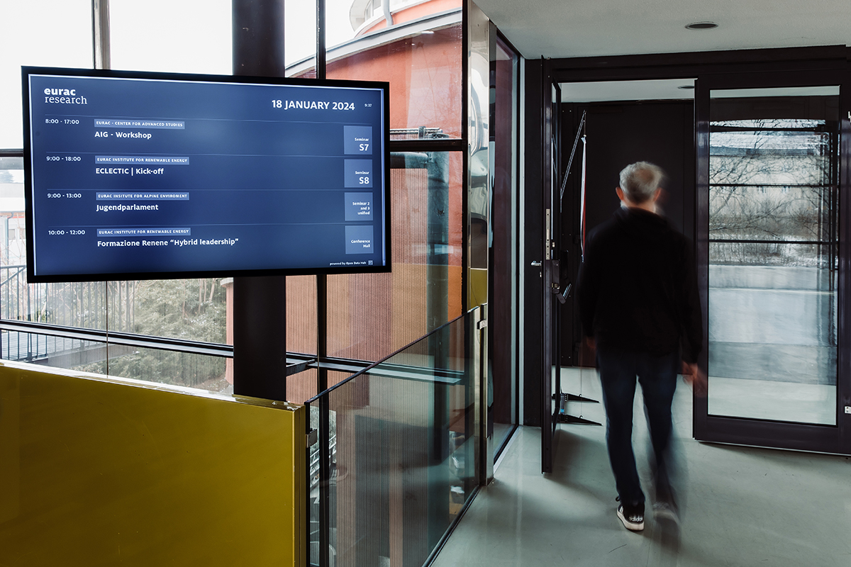 Eurac Research staff managing events with data visualization tools from Open Data Hub.